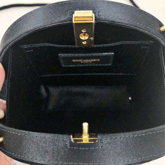 YSL Saint Laurent Womens Velvet Minaudiere Black Nero Shoulder Bag Tassel NWT - Picture 11 of 11